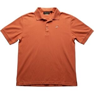 Greg Norman Polo Shirt Mens XL Orange The Greenbrier Collection Play Dry Logo